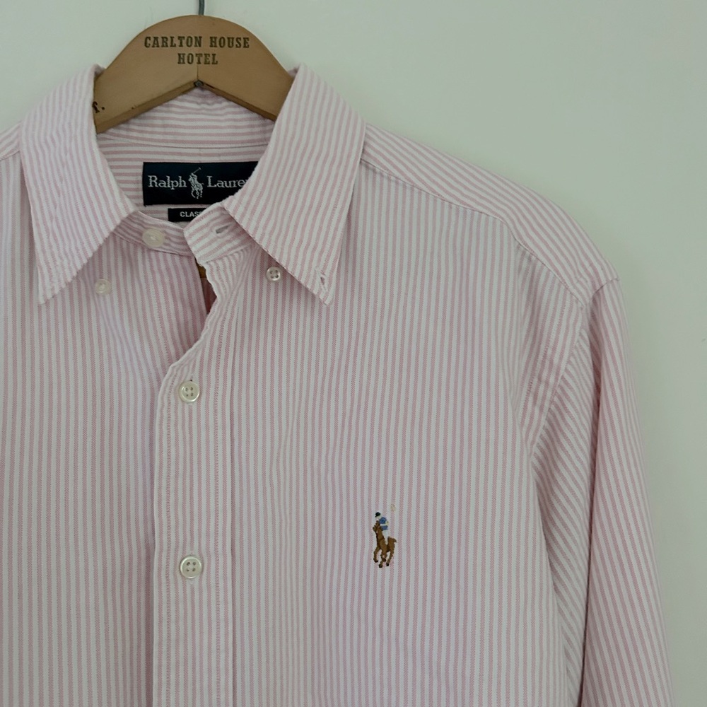 Ralph Lauren Pink Striped button down Shirt